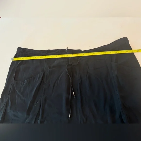 COPY - Eileen Fisher Black Silk Drawstring Skirt with Pockets 2X - Picture 7 of 7